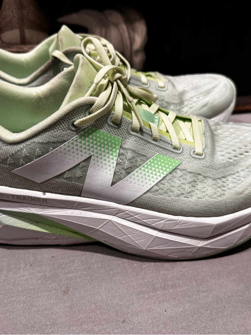 New Balance Women’s Pale Green & White Athletic Trainers